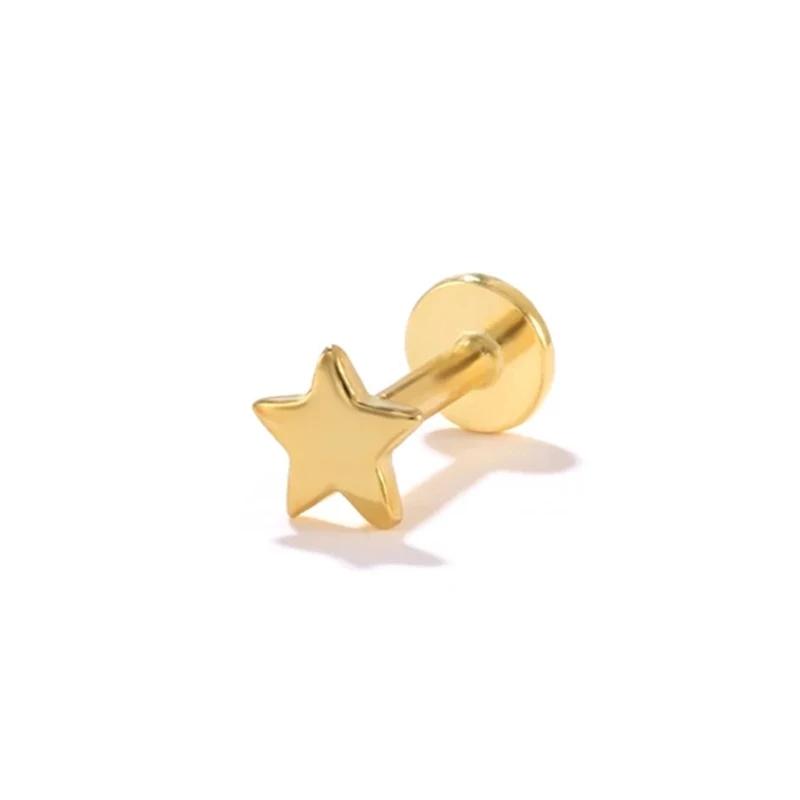 1PC G23 Titanium Labret Piercing Ear Cartilage Earrings Moon Heart Cross Tragus Stud Helix Piercing Punk Body Jewelry
