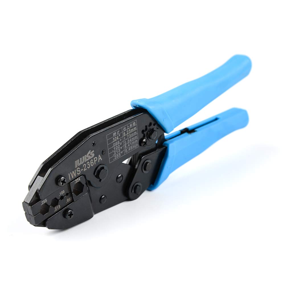 IWISS Koaxialstecker BNC-Stecker Crimpzange Ratschen-Typ IWS-236PA F-Type Werkzeug,