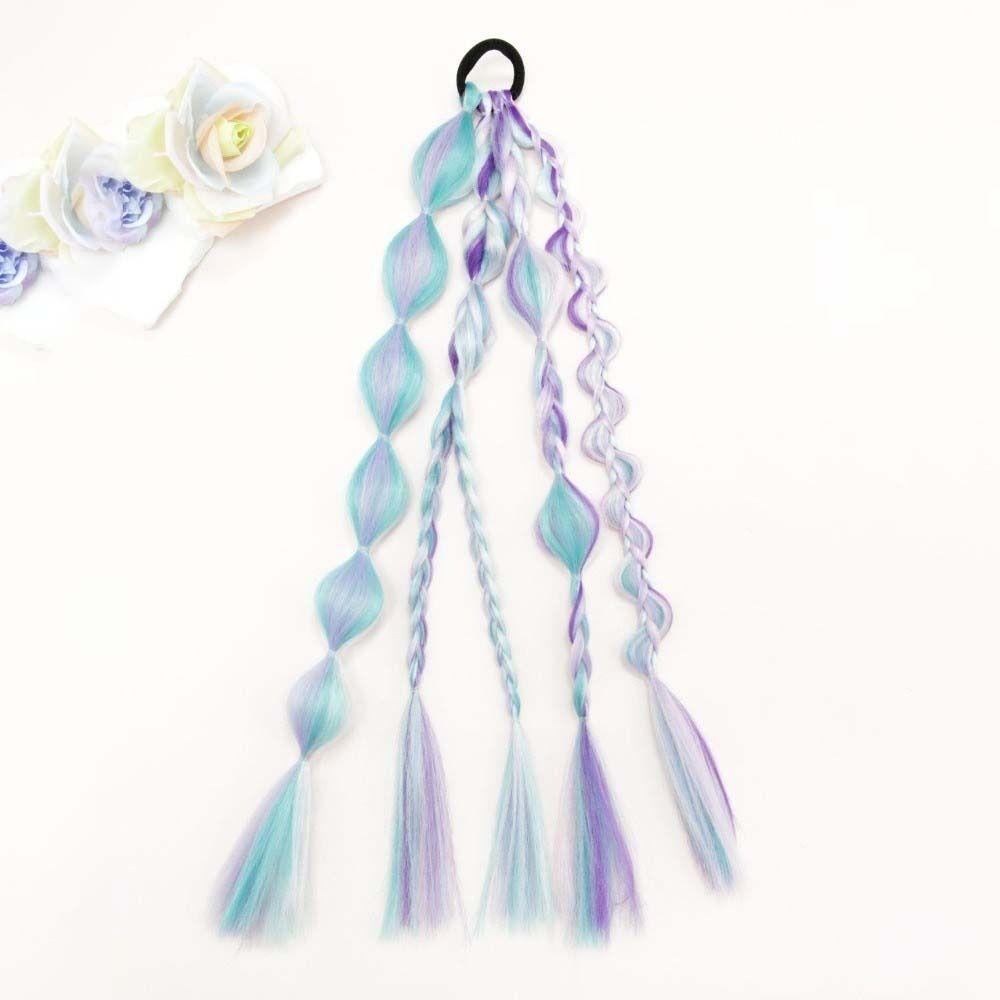 Multi-Color Lantern Bubble Twist Braid Long Gradient Hair Wrap  Music Festival