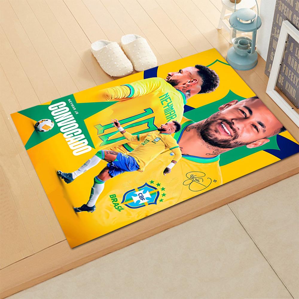 Brazilian Football Star rug for living rooms, bedrooms, home décor, and as gifts.