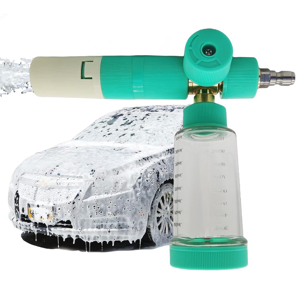 100ml Water Foam Pot with 1/4 Inch Quick Connector Soap Foam Spray Bottle Adjustable Car Wash Foam Sprayer for Car Wash