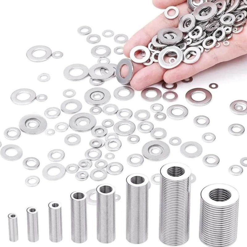 180Pieces Practical Penny Washers Sturdy Stainless Steel Portable Accessory for Various Applications Repair Tool