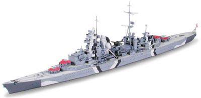 Tamiya Séria Waterline Nemecký bojový krížnik Prinz Eugen Plastikový model 31805 1/700 č.805
