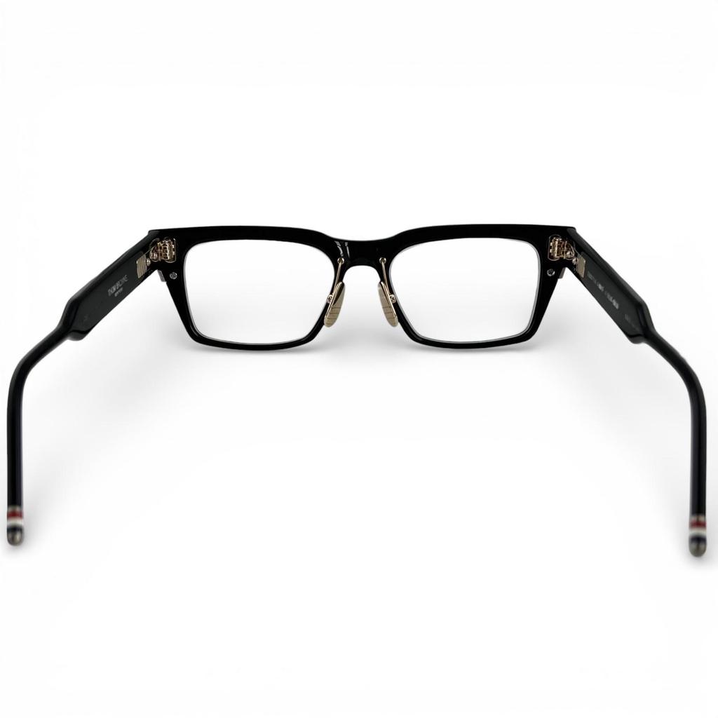 Great THOM BROWNE Glasses Square Black Mens TBX714-A-01AF Used