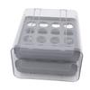 Egg Drawer Double Layer Transparent 32 Lattice Large Capacity Egg Storage Box for Refrigerator Grey