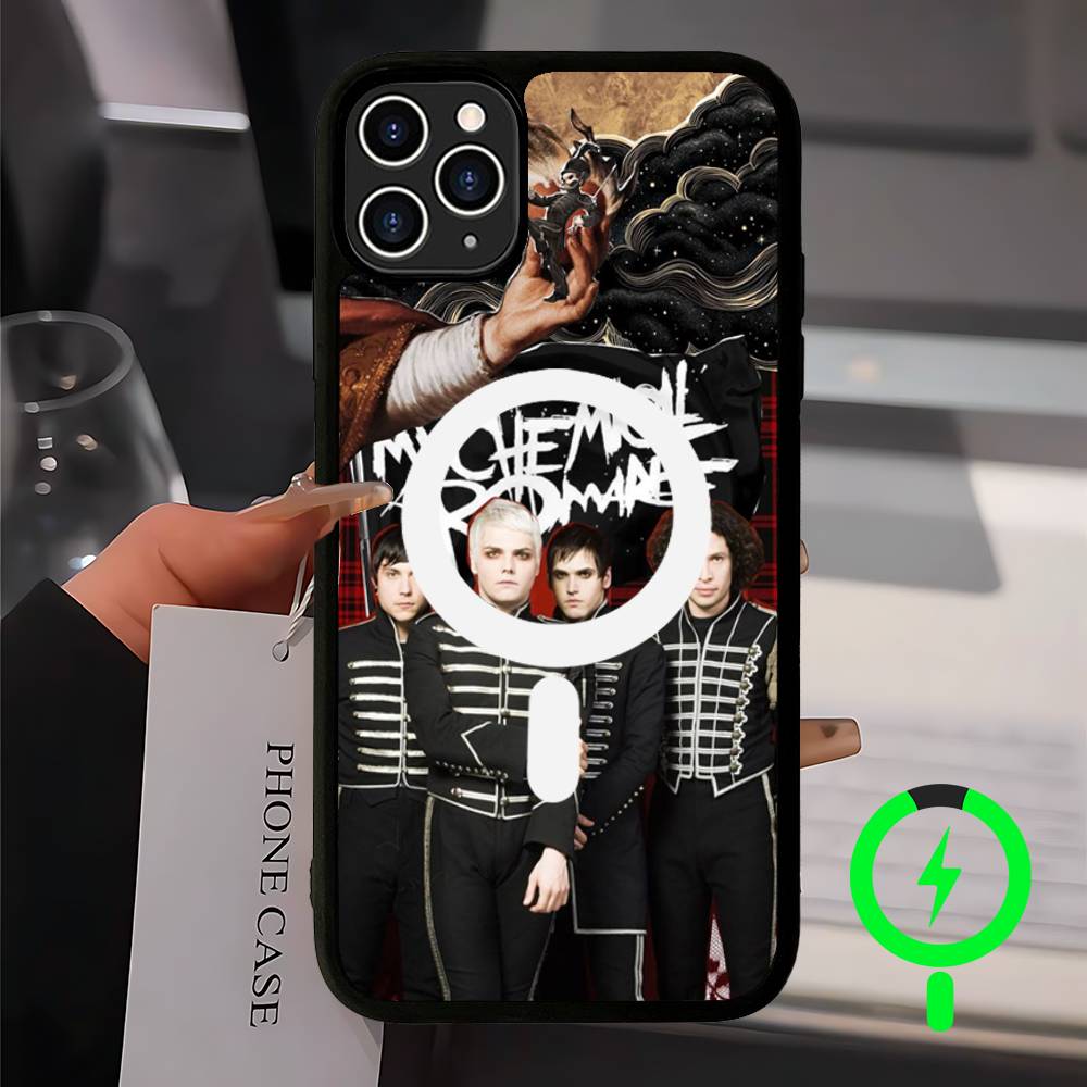 My Chemical Romance Rockband Magnetische Hülle Für IPhone 17 16 14 13 12 11 15 Pro Max Plus Kabelloses Laden Handyhülle