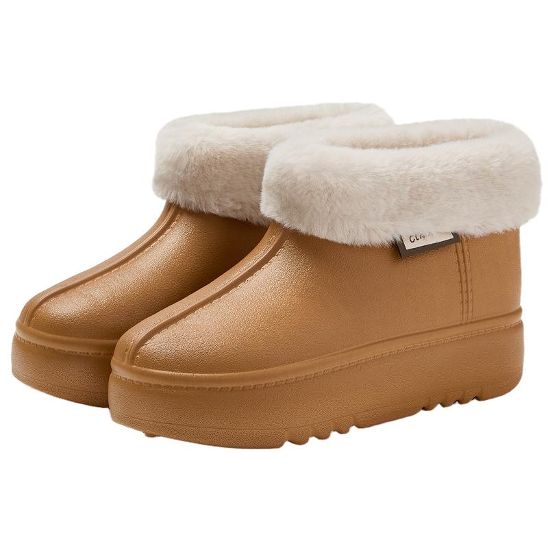 eva waterproof cotton slippers winter high-top home non-slip warm snow boots velvet cotton shoes bag heel winter