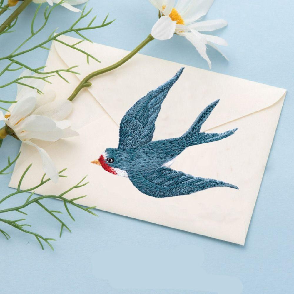5PCS Embroideried Swallows Patches Adhesive Clothes Sticker Apparel Clothes Appliques  Phone Case