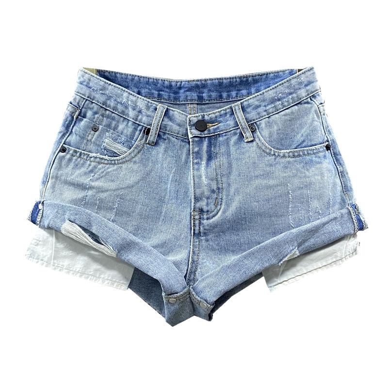 

Sexy Curling Low Waist Fashion Pure Want to Wear out Super Short Shorts