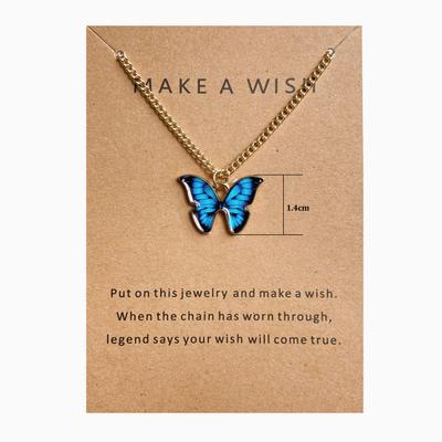 Collier pendentif papillon rétro mignon bijoux simples et tendance pour femmes cadeau d'anniversaire