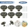 6Pcs Vintage Cabinet Knobs Set Antique Bronze Cupboard Door Pull Knob Round Zinc Alloy Dresser Knob Furniture Handle Pulls