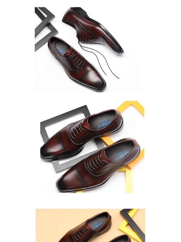 Men's Korean Style Leather Square-Toe Dress Shoes - Spring/Summer Collection