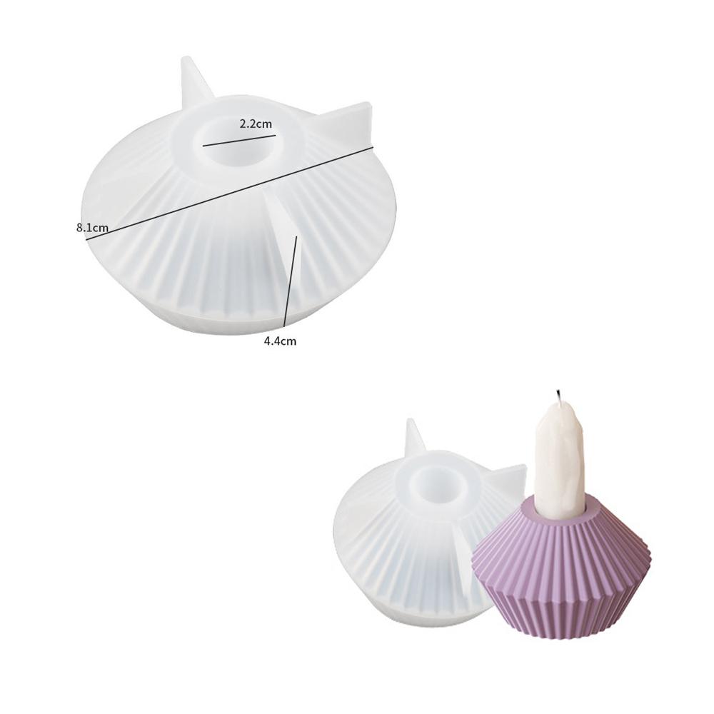 Striped Candlestick Silicone Molds DIY Round Candlestick Crafts Making Plaster Concrete Lantern Resin Molds Home Decoration