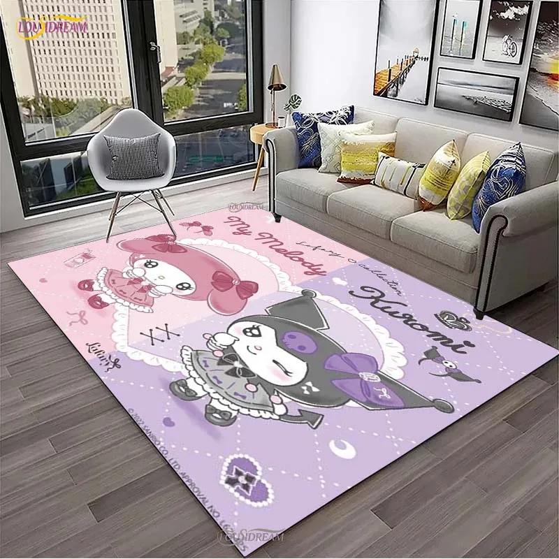 Kuromi Cartoon Anime kawaii Carpet for Living Room Bedroom Cute Rug Kitchen Door Kids Un-slip Floor Mats Alfombra Birthday gift