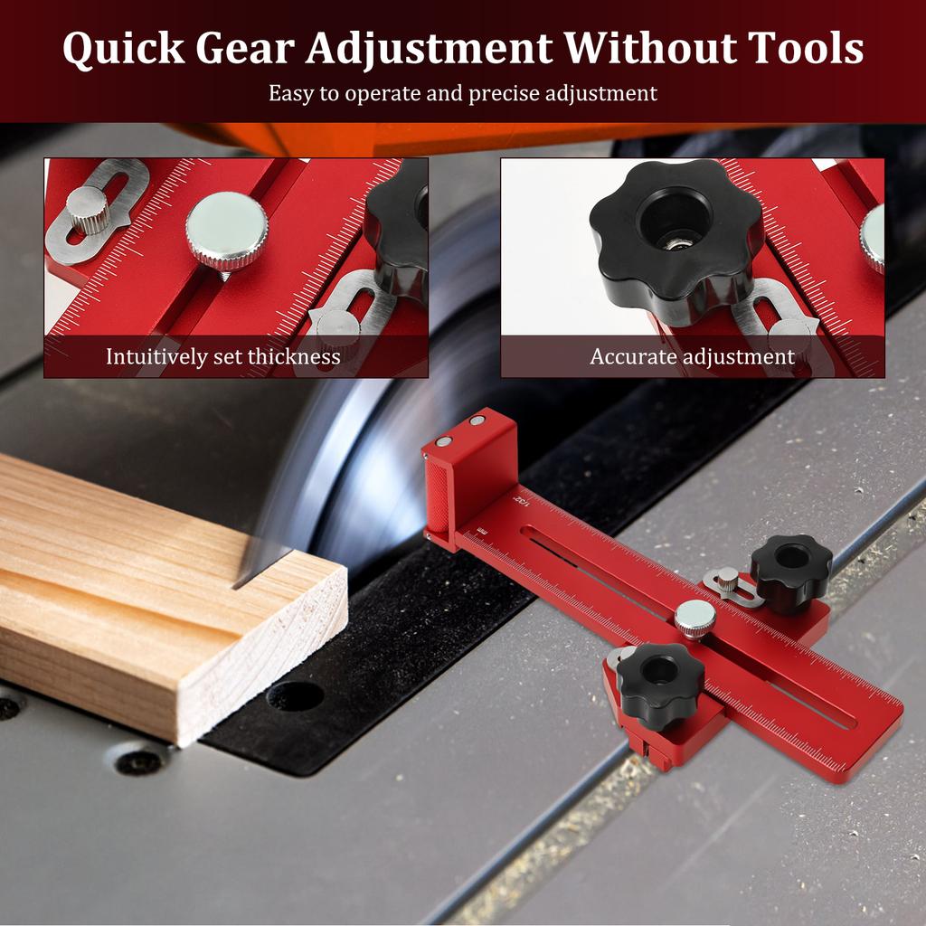 Thin Rip Table Saw Jig Guide Aluminum Alloy Woodworking Thin Ripping Jig High Precision Narrow Strip Repetitive Cutting Guide