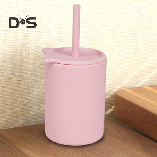 150ml Kinderbekers met Deksel En Rietjes Herbruikbare Lekkagevrije Bekers voor Kinderen Onbreekbare Siliconen Kinderbeker met Tuit voor Thuis School Keuken