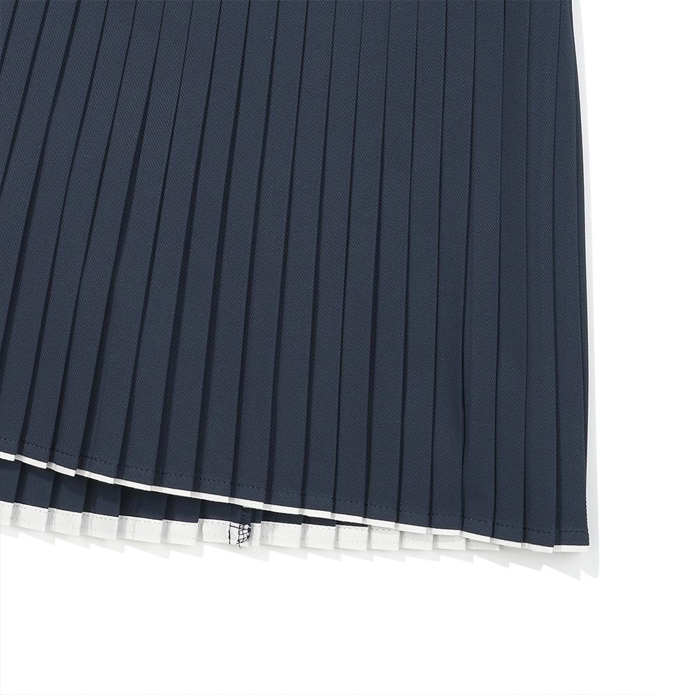 MALBON GOLF Wide Waistband Fine Pleated Skirt Navy (Woman)