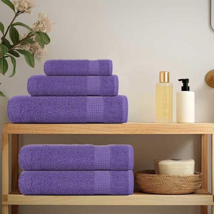 VidaXL Serviettes de toilette 4 pièces FROGN Violet 30 x 30 cm 100 % coton 136873