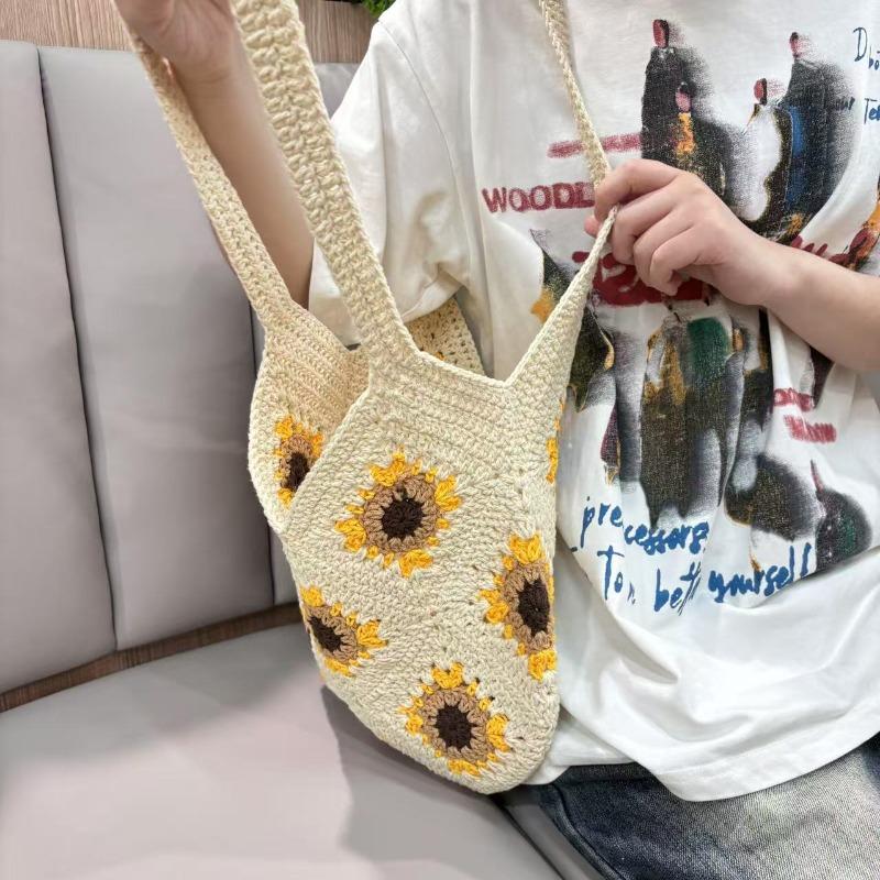 New high-end straw bag women's handwoven bag versatile handheld women's bag shoulder bag vacation seaside beach bag