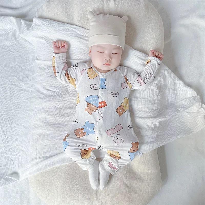 Summer Newborn Bamboo Jumpsuit - Thin, Long Sleeve Pajamas Romper