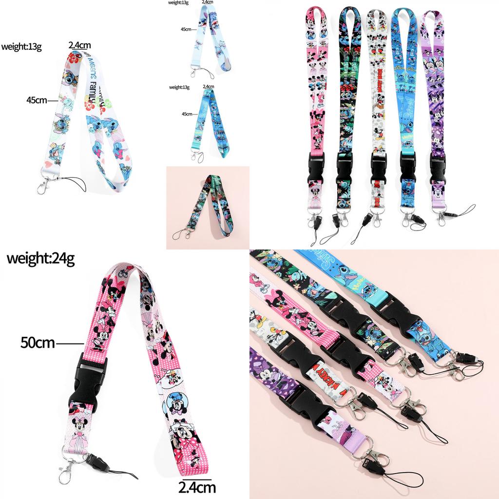 Entzückendes Stitch Cartoon Lanyard Niedlicher Silikonriemen für Handys und Kameras