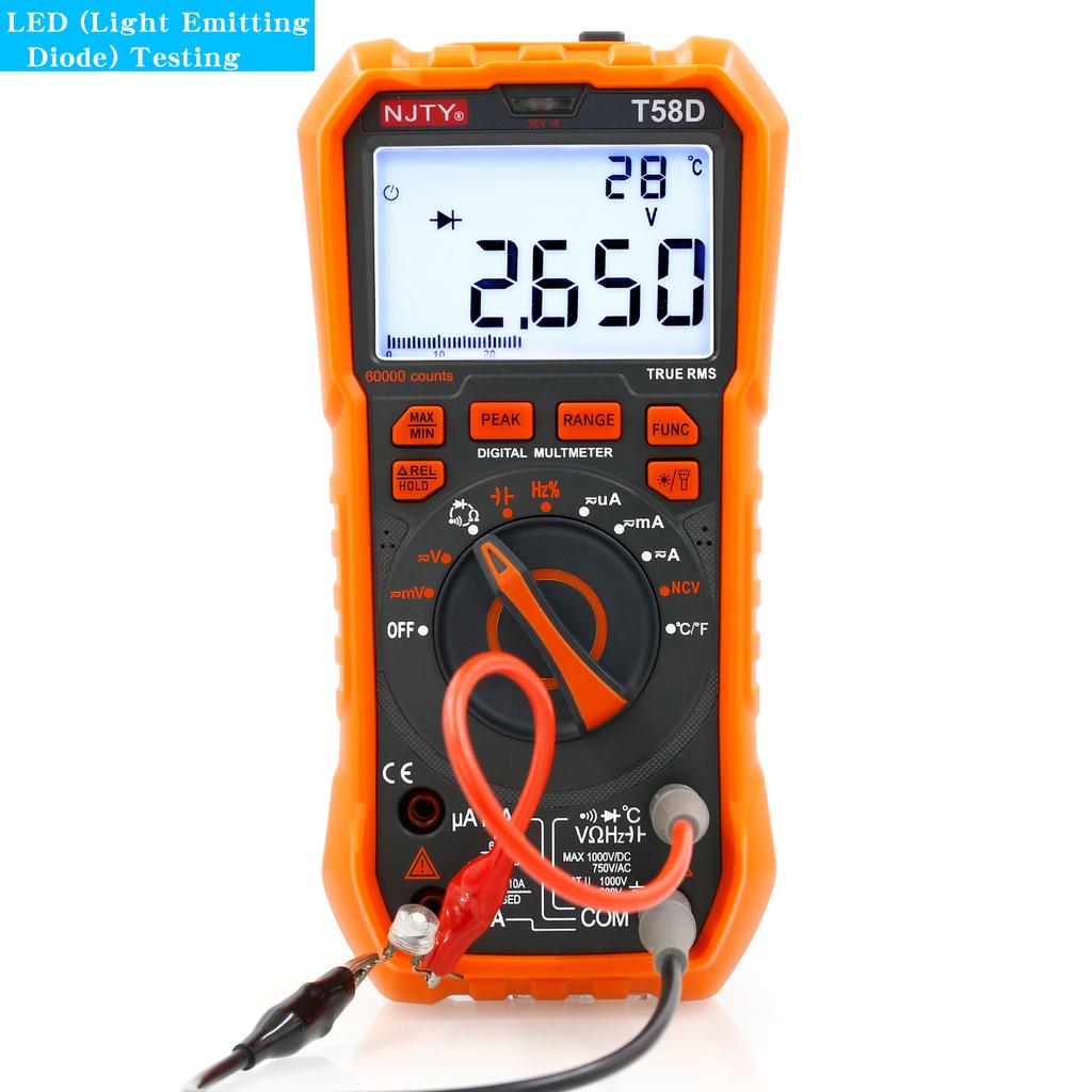 NJTY T-58D High-Precision Digital Multimeter, 60000 Counts, Smart Anti-Burn, Home/Professional Universal Meter