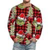 Men's Christmas Printed Imitation Cotton Long-sleeved Shirt