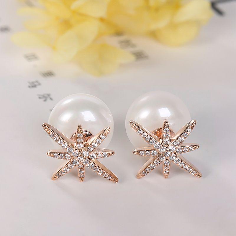 

Hexagram Stud Earrings New Arrival 2025 Popular Ornament Fancy Trendy Pearl Earrings Elegant Stars Accessible Luxury Earrings for Women Upgraded 925 Silver Needle Rose Gold