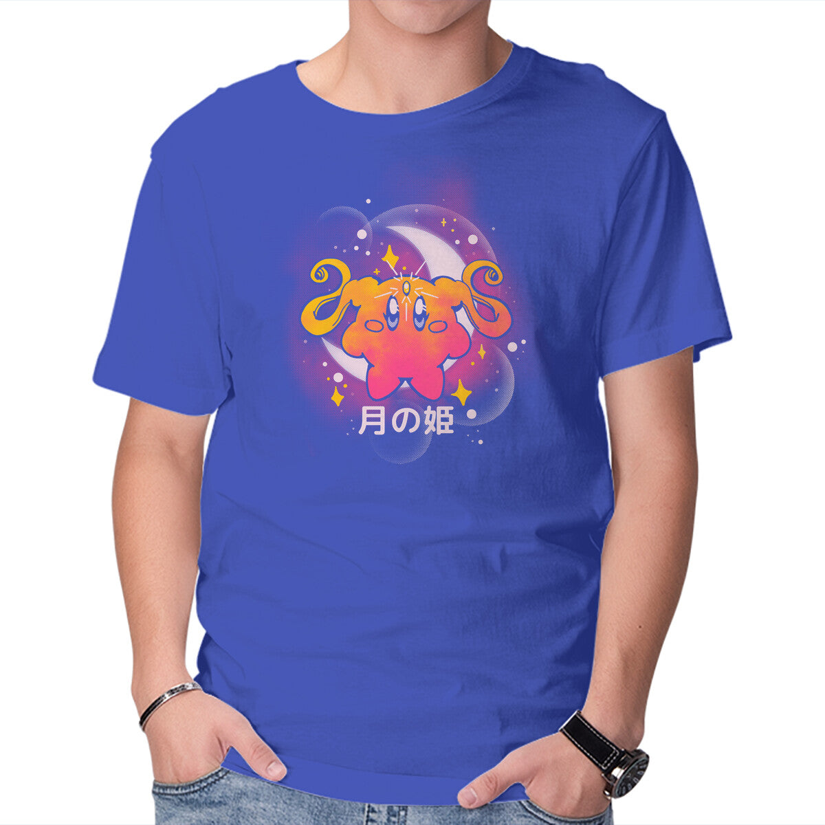Unisex Crew Neck T-Shirt Round Princess Graphic Short Sleeve Casual Tee L