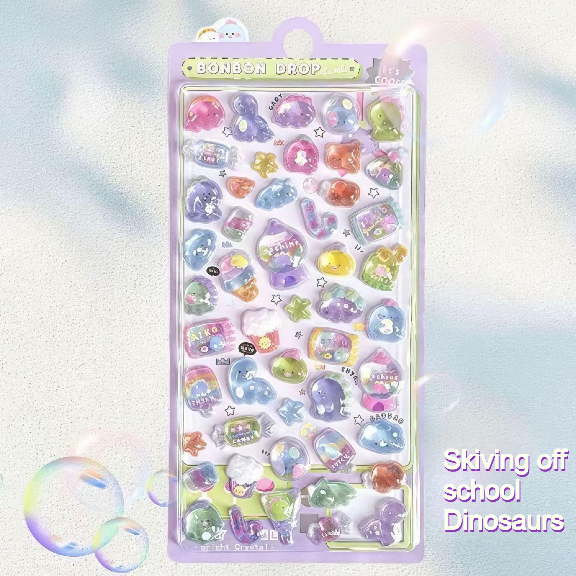 

3D Relief Fun Stickers, Children s Cartoon Decorative Hand Account Stickers, Creative Crystal Diamond Bubble Stickers фіолетовий