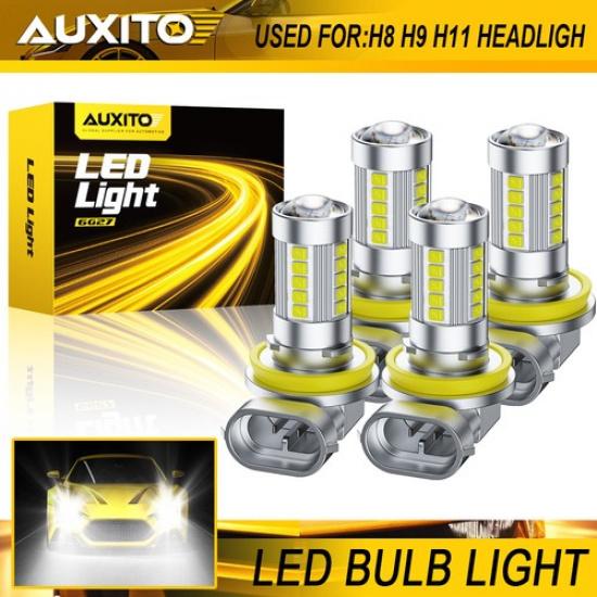 4X H11 H8 LED Headlight Super Bright Fog Bulbs 6500K White 20000LM HIGH/LOW 6GEA