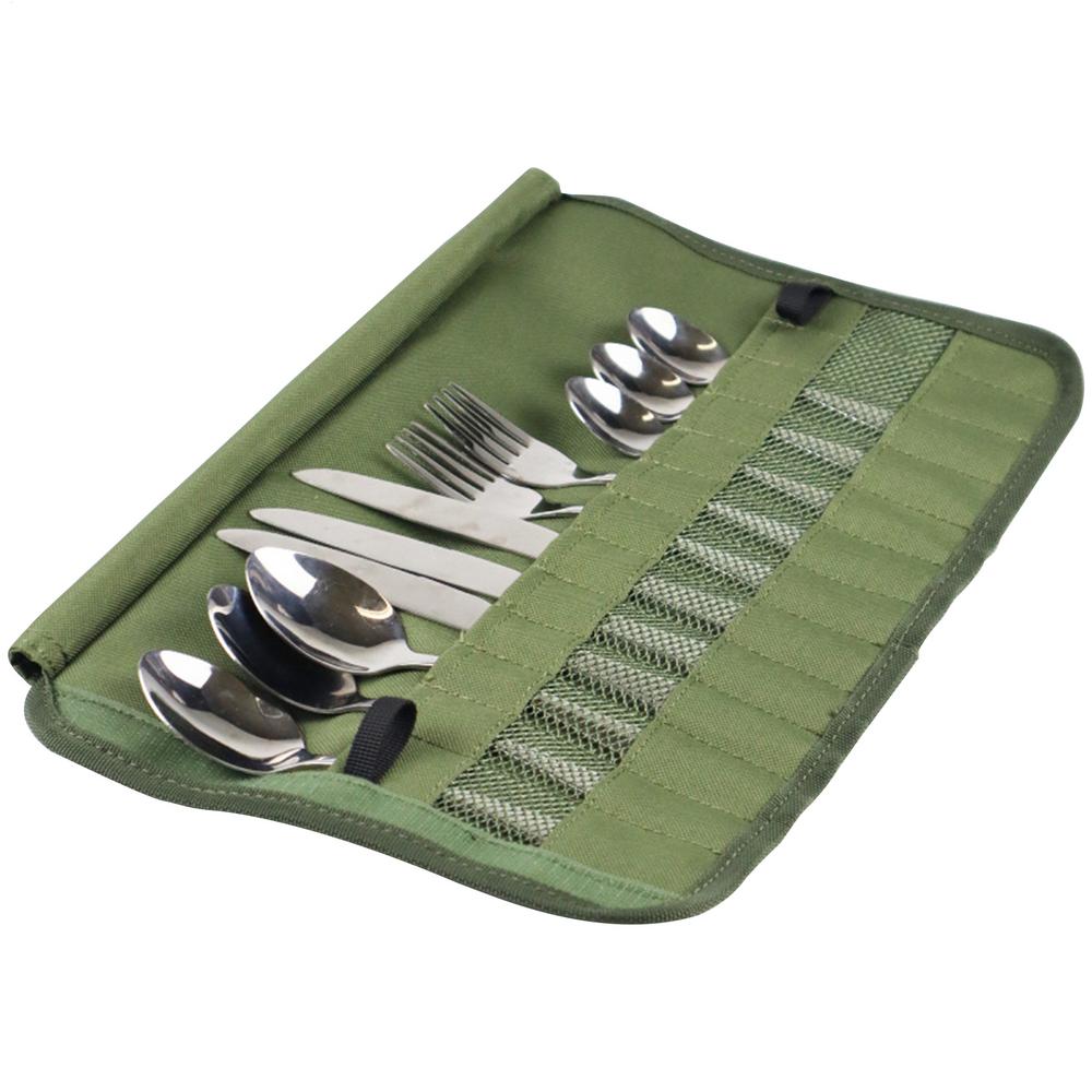 Camping Utensil Bag Cutlery Storage Bag Camping Equipment Tableware Storage Hanging Bag Protecting Cutlery