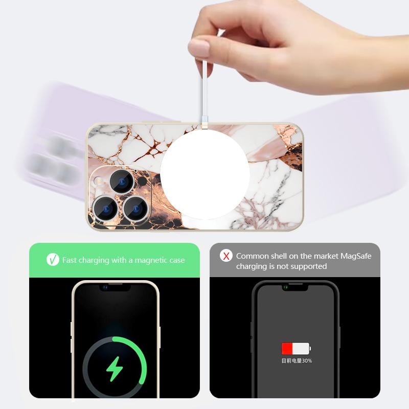 Luxury Sandstone Marble Pattern Case For iPhone 16 Pro Max Magnetic For Magsafe Soft Cover For iPhone 17 15 14 13 Pro Max 17E 16E