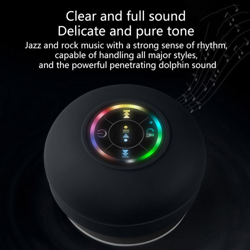 2025 Bathroom Waterproof Wireless Led Bluetooth Speaker Large Suction Cup Mini Portable Speaker Outdoor Sports Stereo Speaker