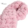 Wool Pom-Pom Scarf Women Thickened Winter Scarf Imitation Rabbit Fur Comfortable Knit Winter Scarf Neckwear
