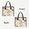 Fall Floral Wheat Pumpkin Tote Bag Casual Large Capacity Reusable Daily Handbag for Women Autumn Outdoor Shopping Travel