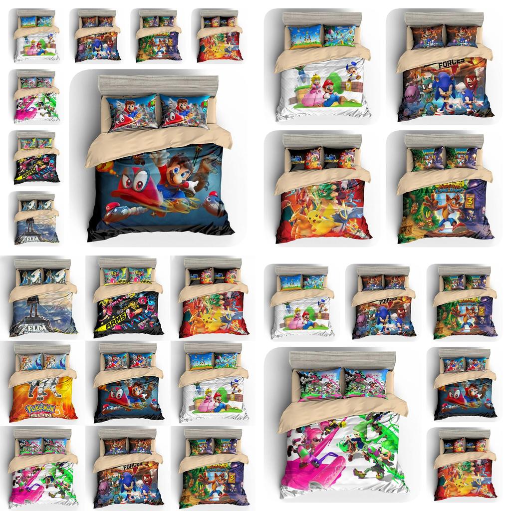 High-quality Digital Print Three Piece Bedding Set Including Pillowcases And Duvet Cover For Stylish Bedrooms