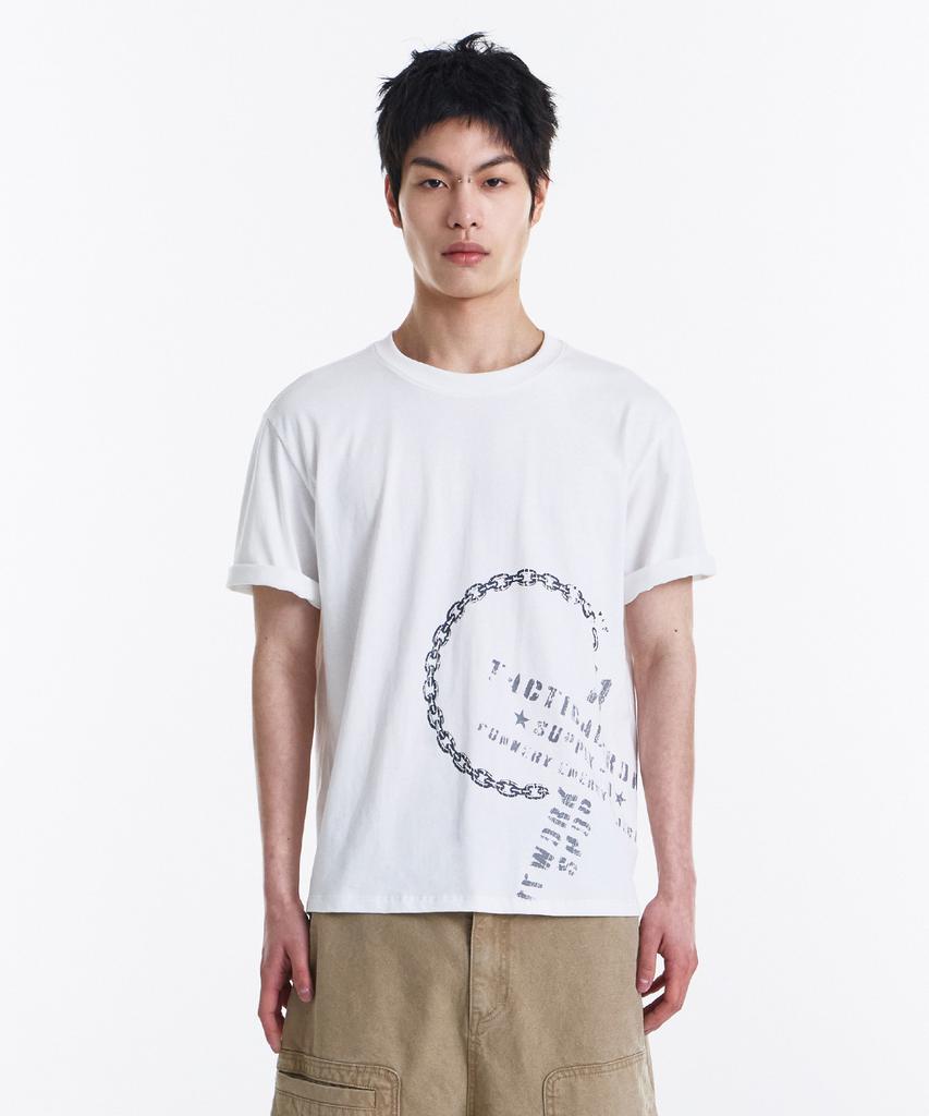 Gicheol Low Chain T-Shirt (White)