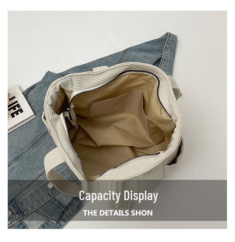 2025 Women's Corduroy Tote: Lightweight, Large-Capacity Fashion Shoulder Bag