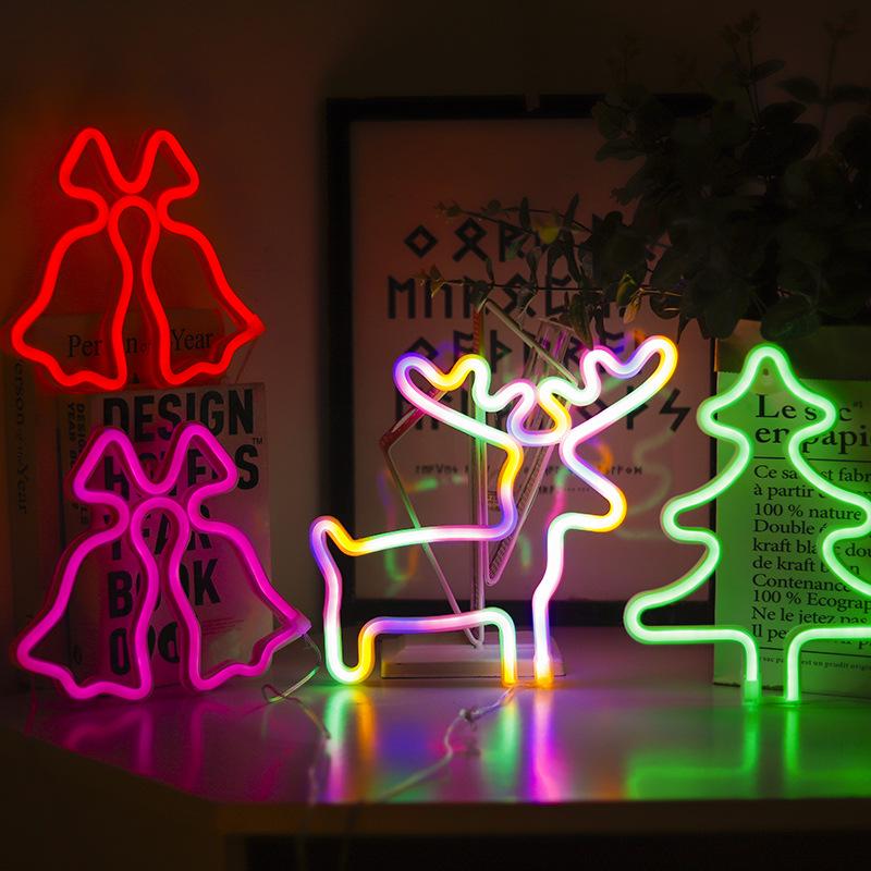 Christmas Neon LED Night Light - Influencer-Inspired Holiday Bedroom Decoration