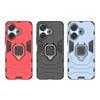 Xiaomi Redmi 13 4G შავი პანტერა/რკინის კაცის ტელეფონის ქეისი რგოლით და დაცემისაგან დამცავი ფუნქციით Poco M6 Pro/F6-ისთვის