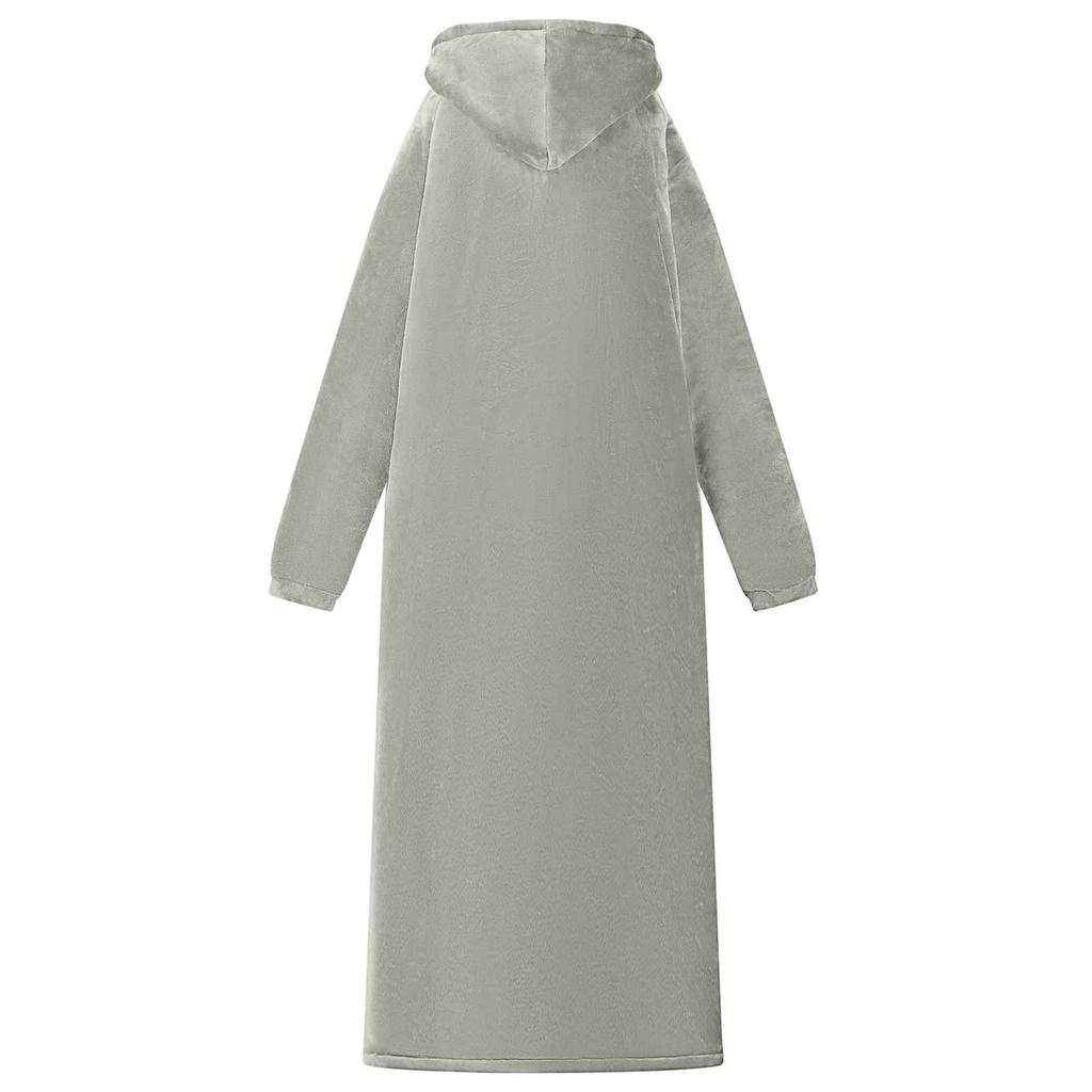Blanket Hoodie Gray M Fleece and Flannel