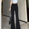 Černé rozšířené kalhoty pro ženy jaro léto strečové zeštíhlující s vysokým pasem bootcut kalhoty ležérní mírně rozšířené dlouhé kalhoty