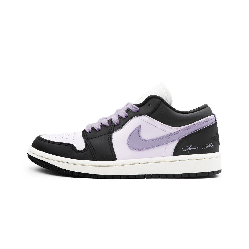 Jordan Air Jordan 1 Low Top Vintage Basketball Shoes Unisex Black Purple DC0774-200(Team413-)