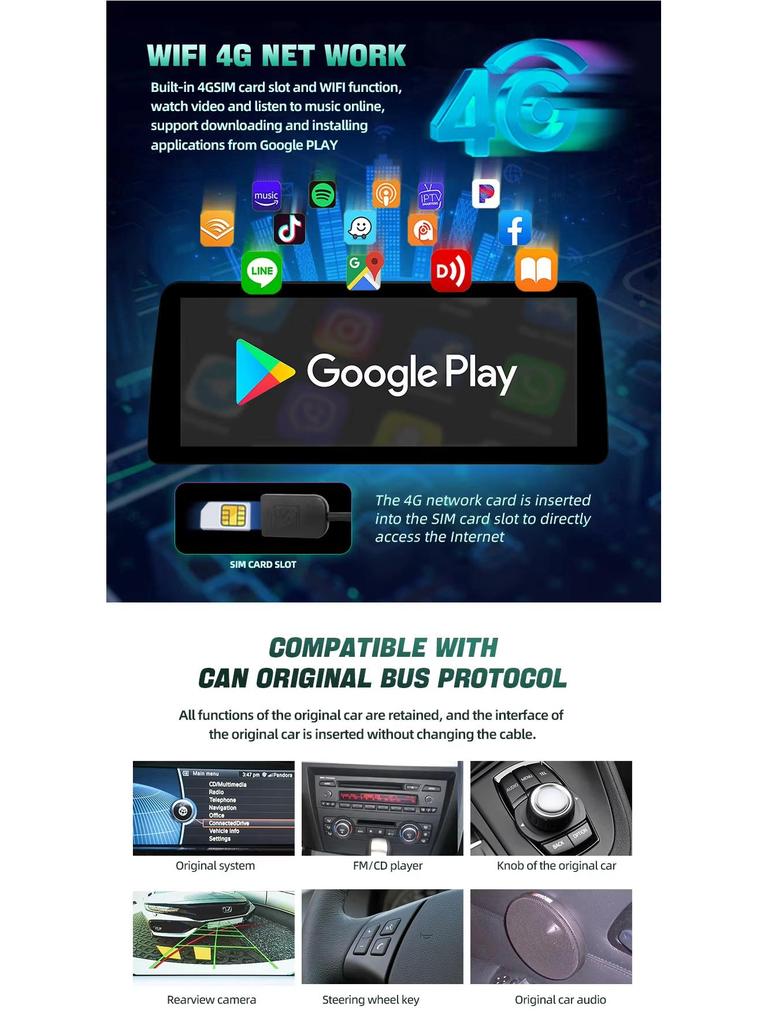 BMW 1 Series Center Console Large Screen Android Car Navigation System for 118i/120i/125i