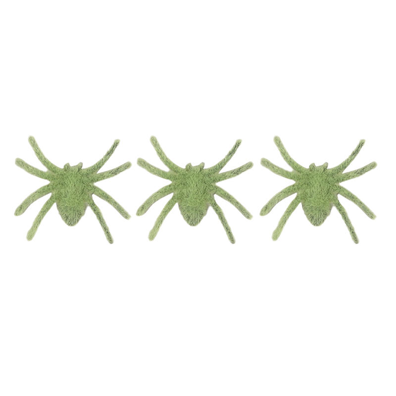 

3PCS Simulation Halloween Spider Ornaments - Realistic 3D Flocking Plush Artificial Spiders For Party Scary Decorations 2.76X2.36inch