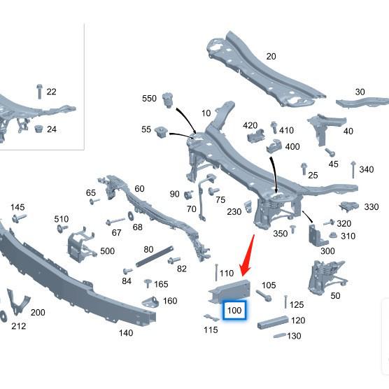 Mercedes-Benz W213 E-Class Front Bumper Bracket 2136201500/2136201600