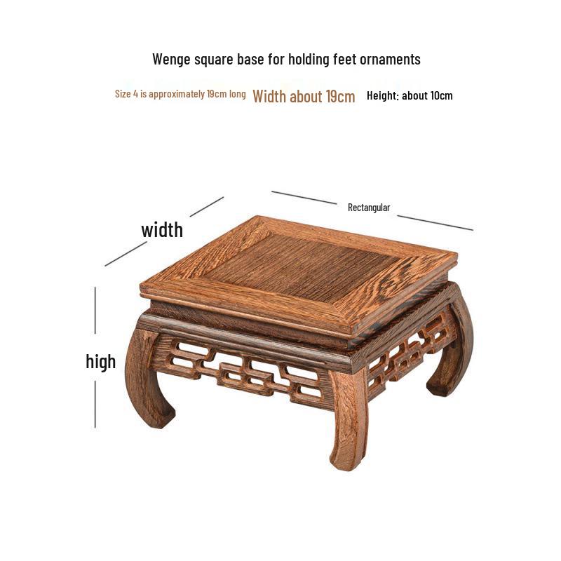 Base en Bois Massif Wengé et Palissandre pour Ornements Artisanaux: Vase, Pot en pierre, Bonsaï, Statue de Bouddha, Support d'exposition pour théière