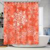 Snowflake Shower Curtain Orange White Floral Bath Decorative Water Resistant Waterproof 3D Printed Modern Design Home Bathroom S