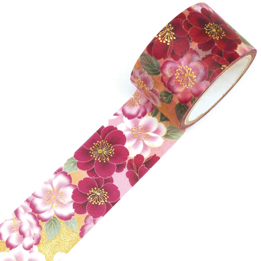 Kamiiso Kimono Beauty Yaezakura 25mm x 5m Washi Foil GR-1062 Paper,